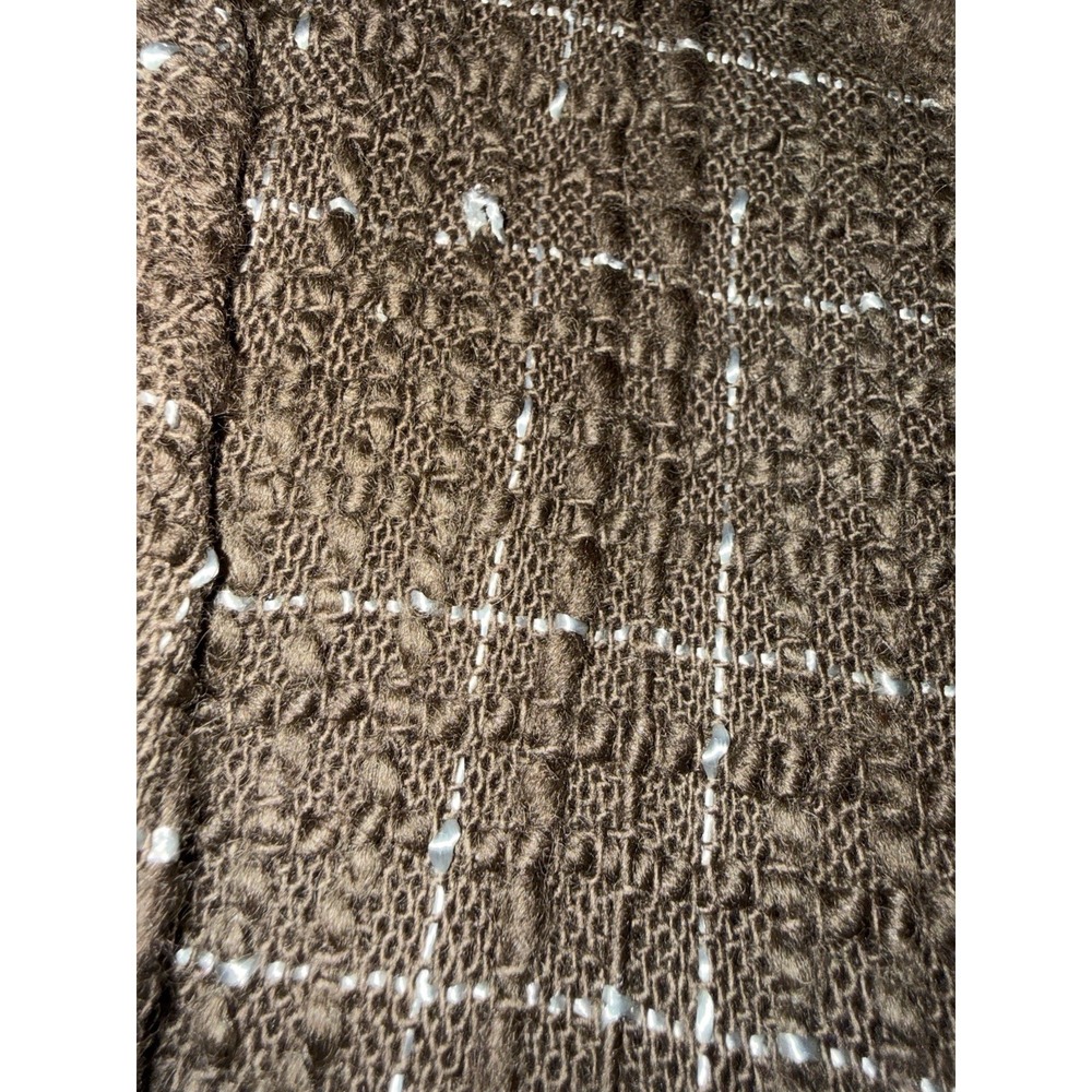 Vintage Linda Allard Ellen Tracy Wool Tweed Blazer Womens 16 Brown Plaid - Picture 10 of 11